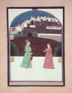 Noviembre: Un encuentro, de Baramasa, Escuela Pahari, de Himachal Pradesh de Indian School
